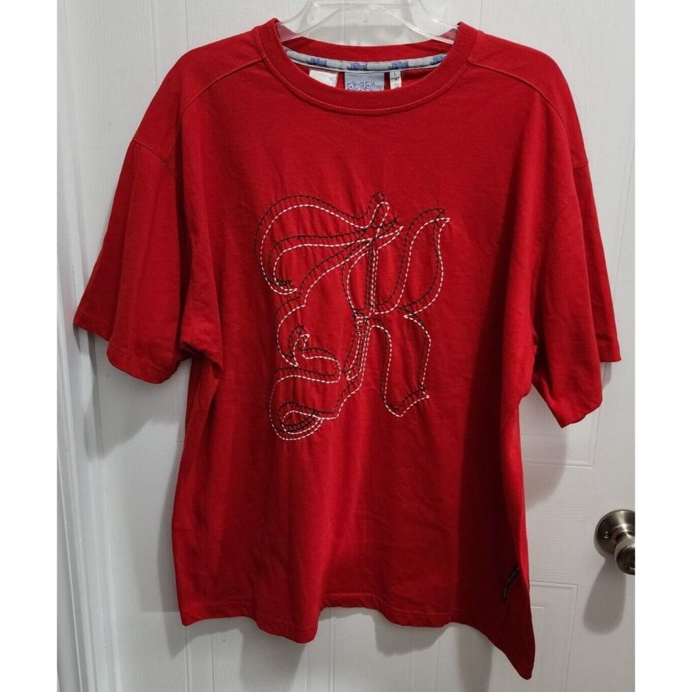 Karl Kani Original Citywear Red Streetwear Hip Hop Short Sleeve Shirt Size Large